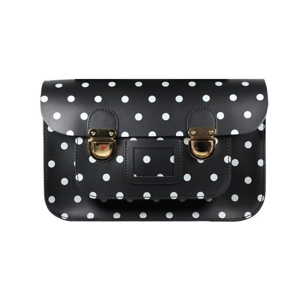 Mini satchel negro lunares blancos